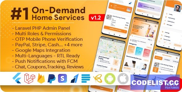 On-Demand Home Services, Business Listing, Handyman Booking with Admin Panel v3.0.0 – nulled